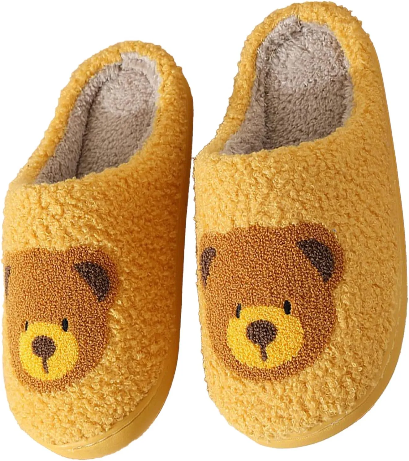 Christmas Slippers Reindeer Slippers for Women and Men Holiday Halloween Slippers Indoor Bedroom Fluffy Warm Fleece Slippers Winter Soft Cozy Home Non-Slip Soft Plush Slip-on Wool Lined House Shoes