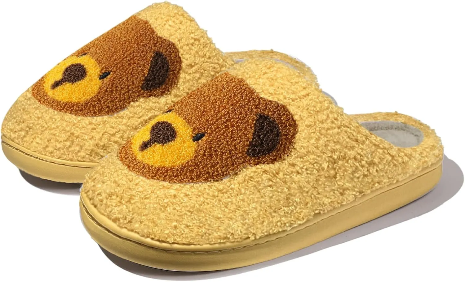 Christmas Slippers Reindeer Slippers for Women and Men Holiday Halloween Slippers Indoor Bedroom Fluffy Warm Fleece Slippers Winter Soft Cozy Home Non-Slip Soft Plush Slip-on Wool Lined House Shoes