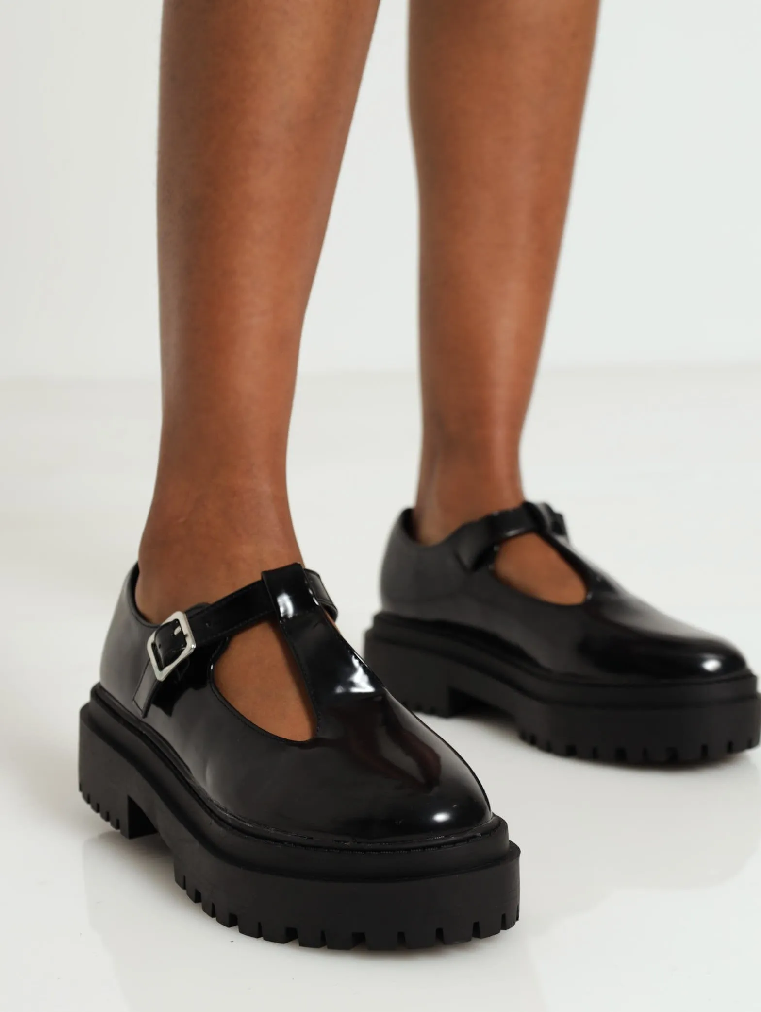 Chunky Mary Jane Flat - Black