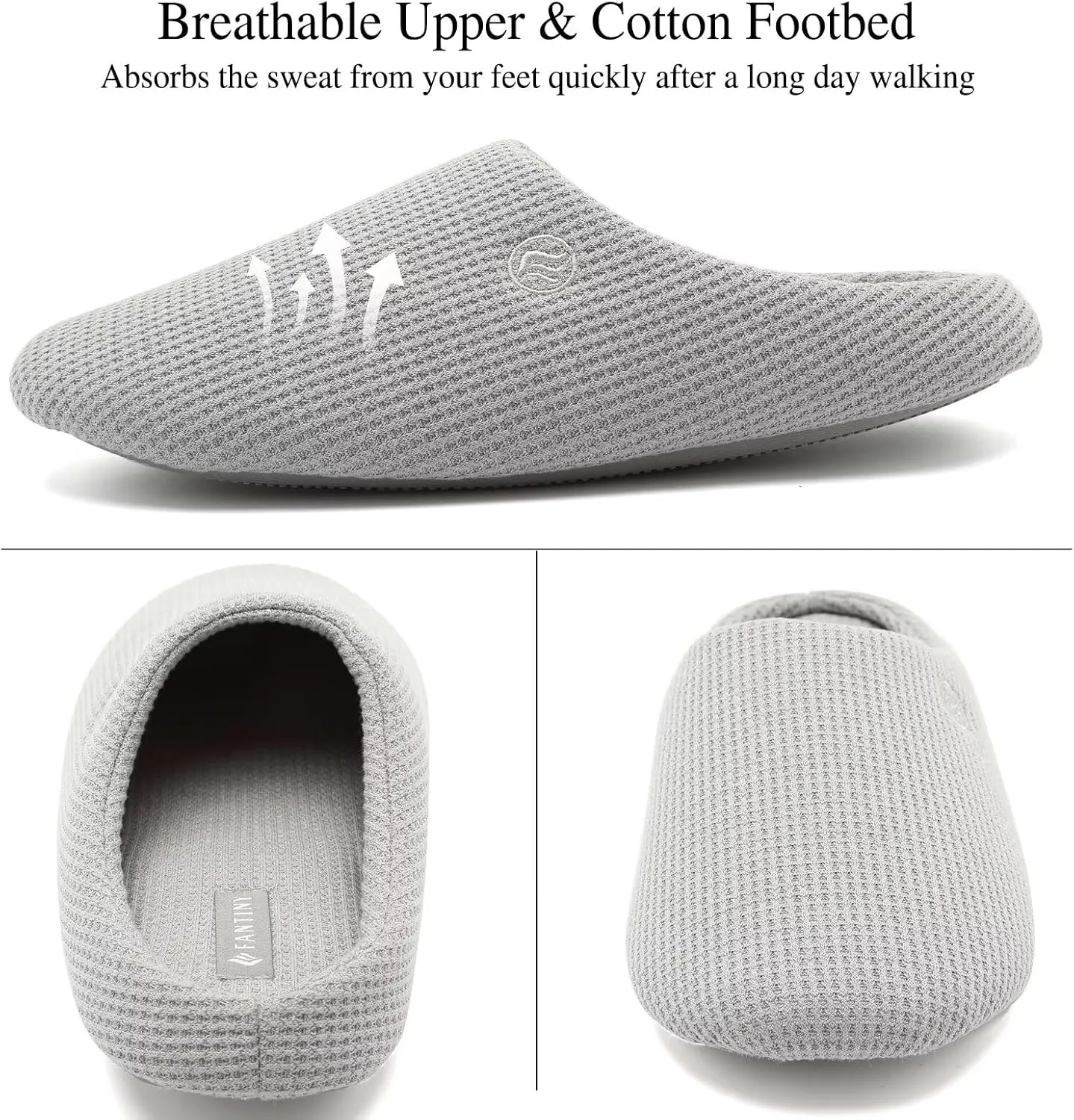 CIOR Unisex Men's Women's Memory Foam Slippers Comfort Cotton-blend Closed Toe House Shoes Indoor Scuff