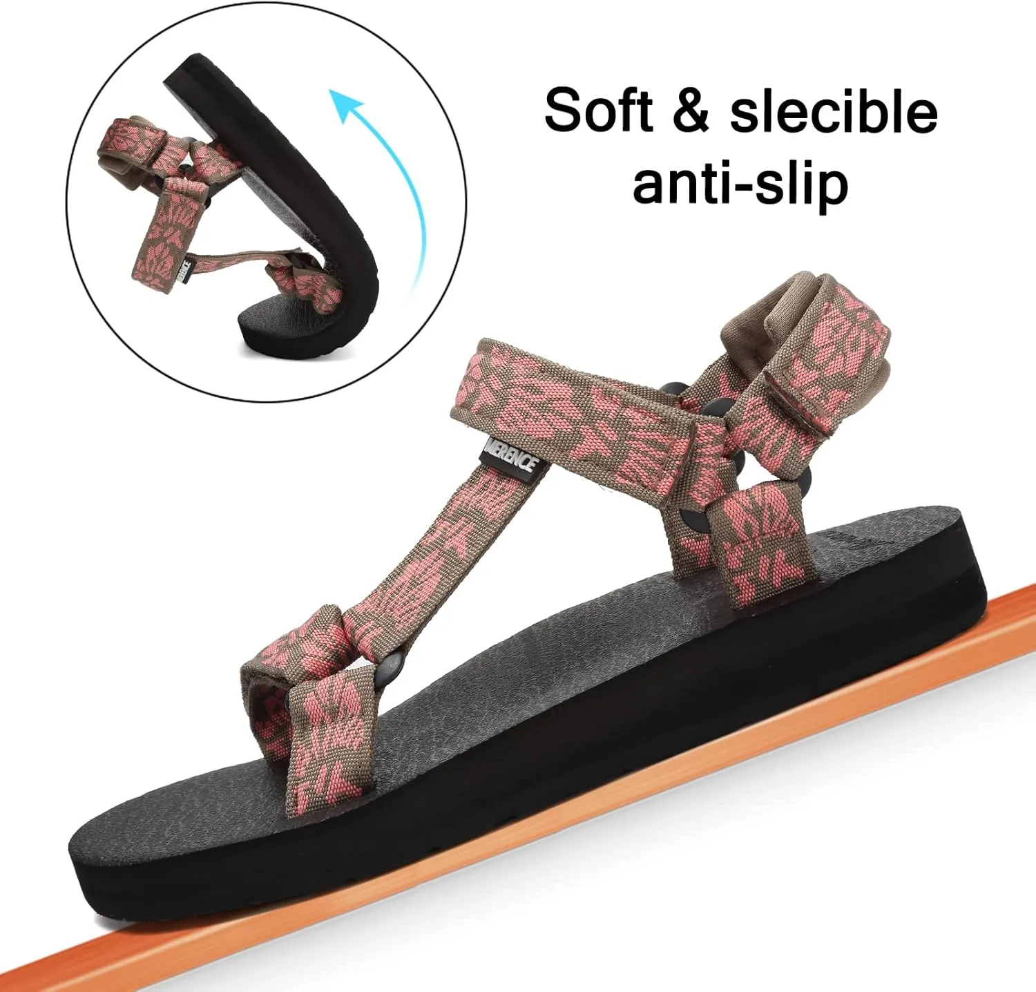 CIOR Women's Sport Sandals Hiking Sandals with Arch Support Yoga Mat Insole Outdoor Light Weight Water Shoes