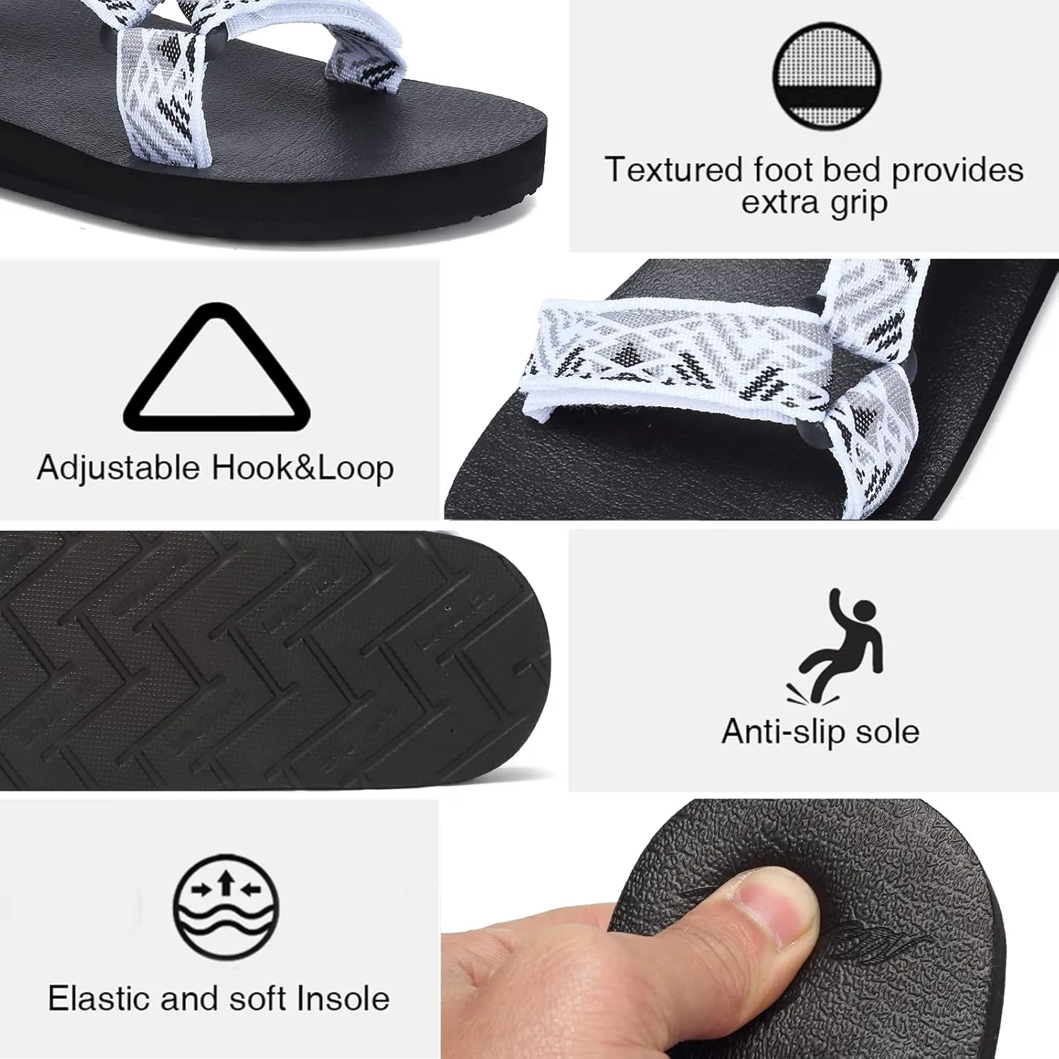 CIOR Women's Sport Sandals Hiking Sandals with Arch Support Yoga Mat Insole Outdoor Light Weight Water Shoes