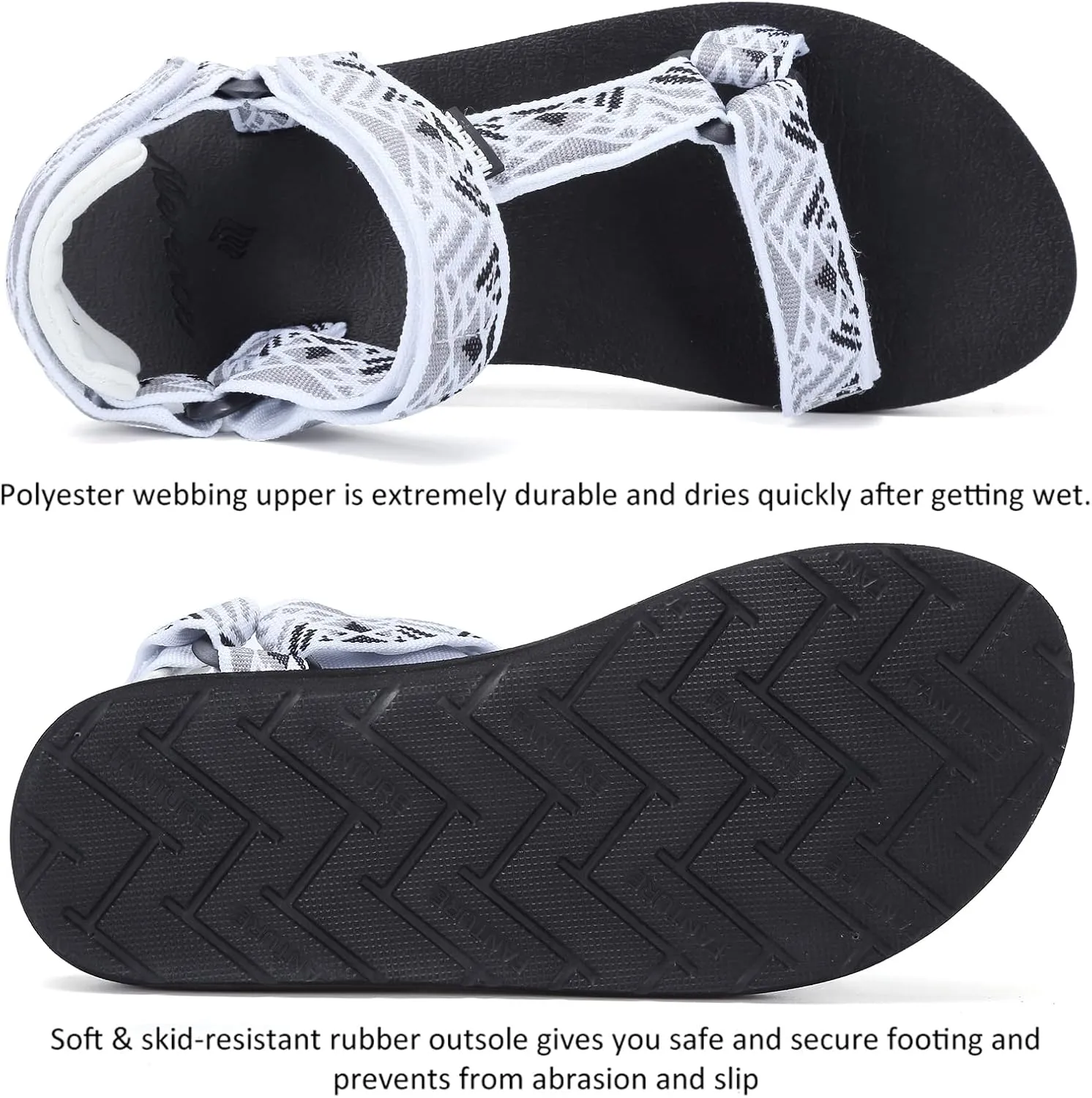 CIOR Women's Sport Sandals Hiking Sandals with Arch Support Yoga Mat Insole Outdoor Light Weight Water Shoes