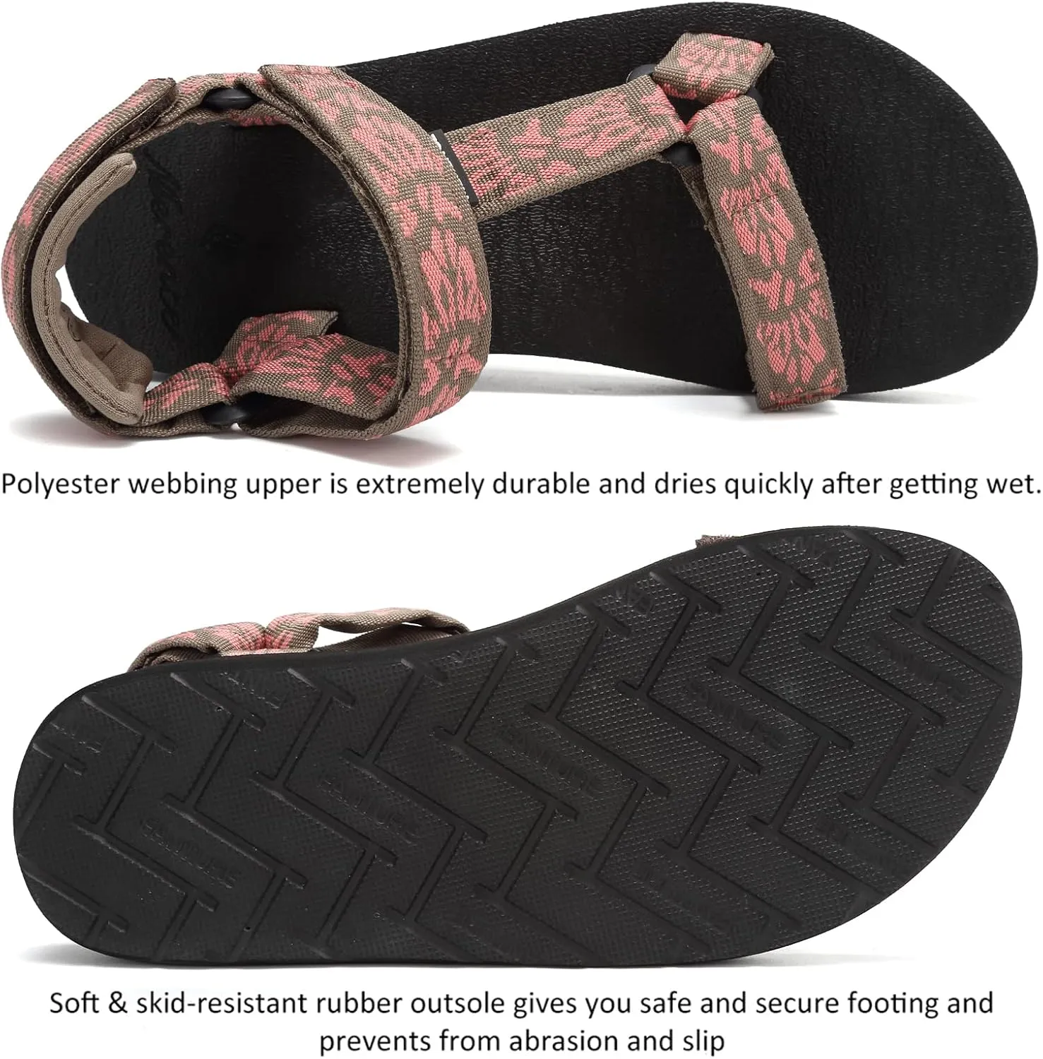 CIOR Women's Sport Sandals Hiking Sandals with Arch Support Yoga Mat Insole Outdoor Light Weight Water Shoes