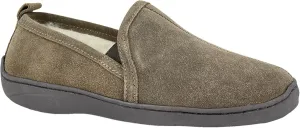Clarks Mens Suede Leather Twin Gore Slipper SH20680 - Plush Faux Fur Lining - Indoor Outdoor House Slippers For Men (13 M US, Sage)