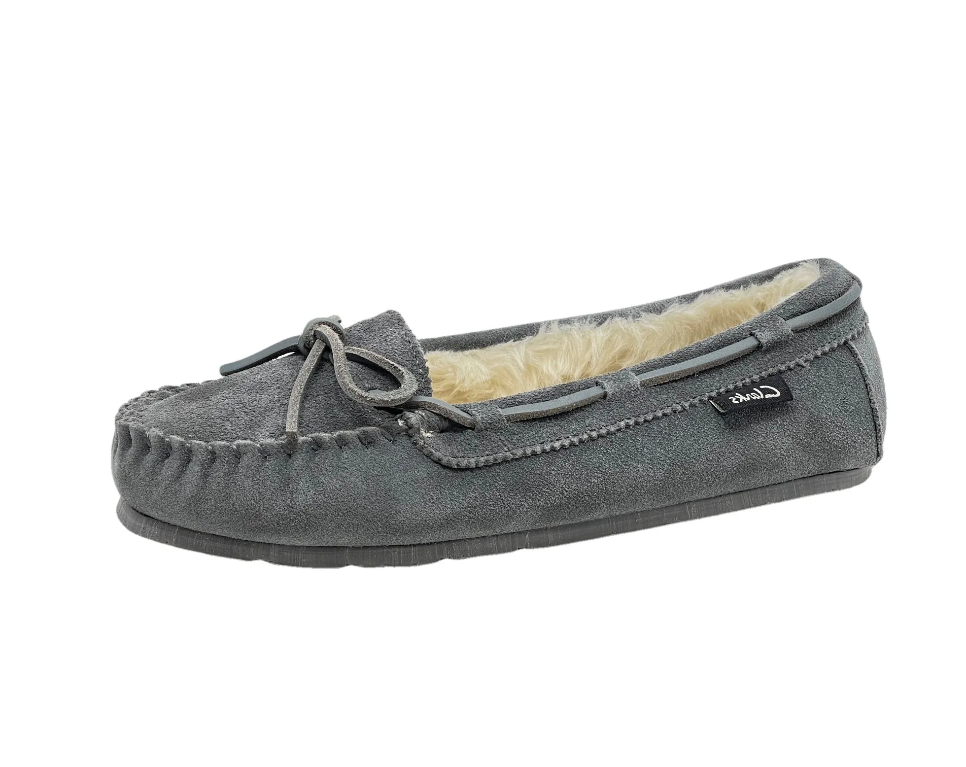 CLARKS Slippers Monumental discount Grey Outdoor (7, Crme Grey Tailored Indoor Holly Faux Fur Creme)