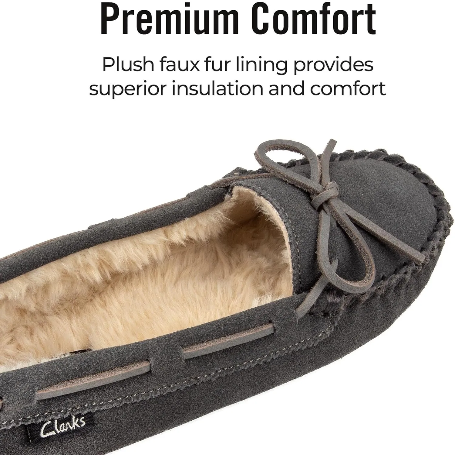 Clarks Women's, Suede Moccasin Slipper