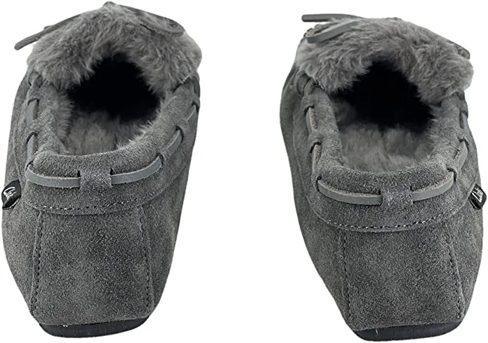 Clean-lined Grey Clarks Closed Cream Slippers Faux Indoor Holly Fur Outdoor Toe No-hassle returns Rounded