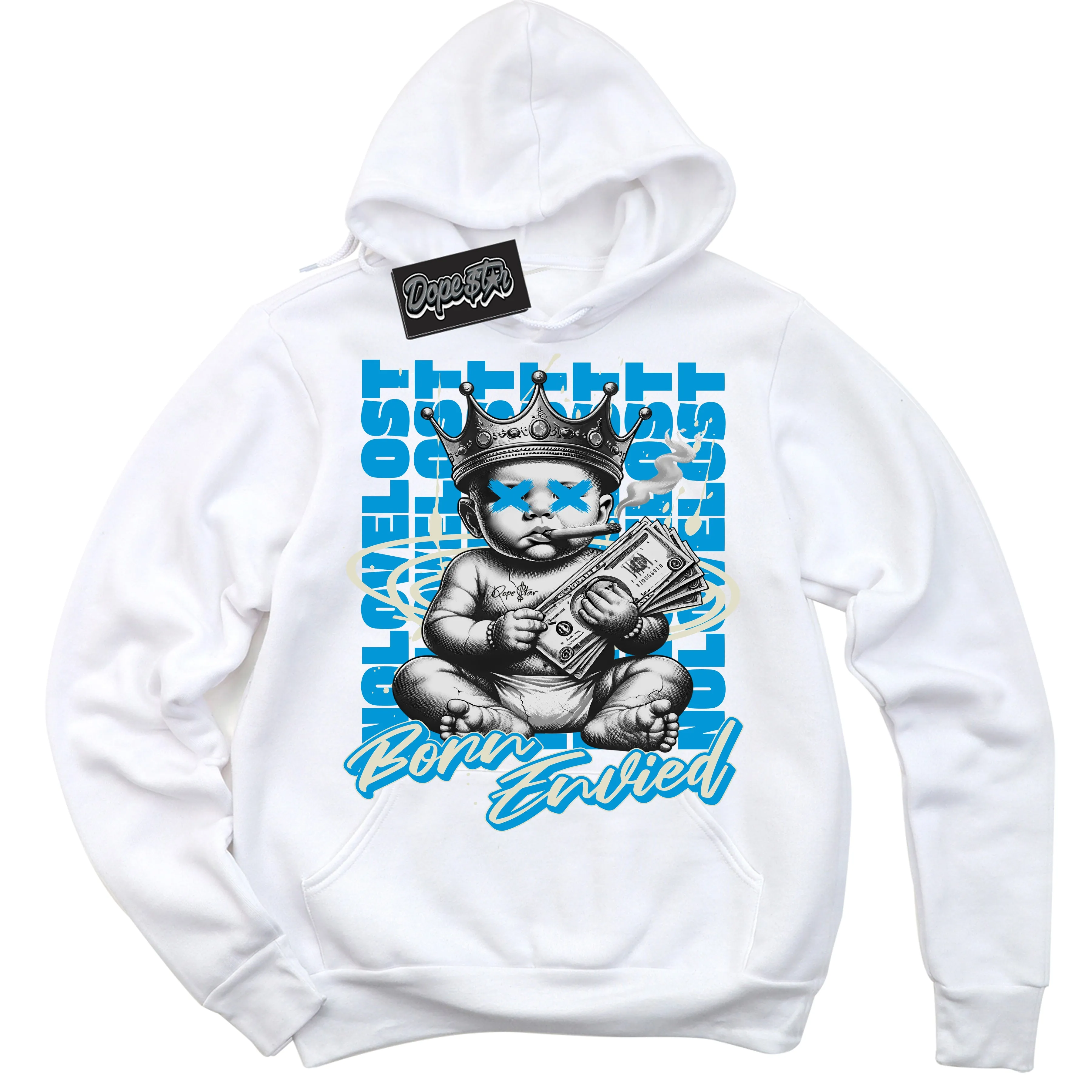 Coconut Milk University Blue Dunk Sneaker Hoodie Born Envied Graphic