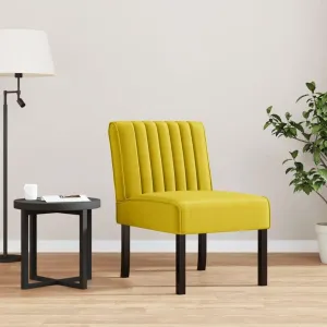 Comfortable Lounging with Upholstered Slipper Chair, Soft Velvet Fabric, Sturdy Wood Frame, Yellow