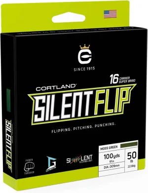 Cortland Line Slient Flip 100 YD | 50LB Break Strength | Moss Green