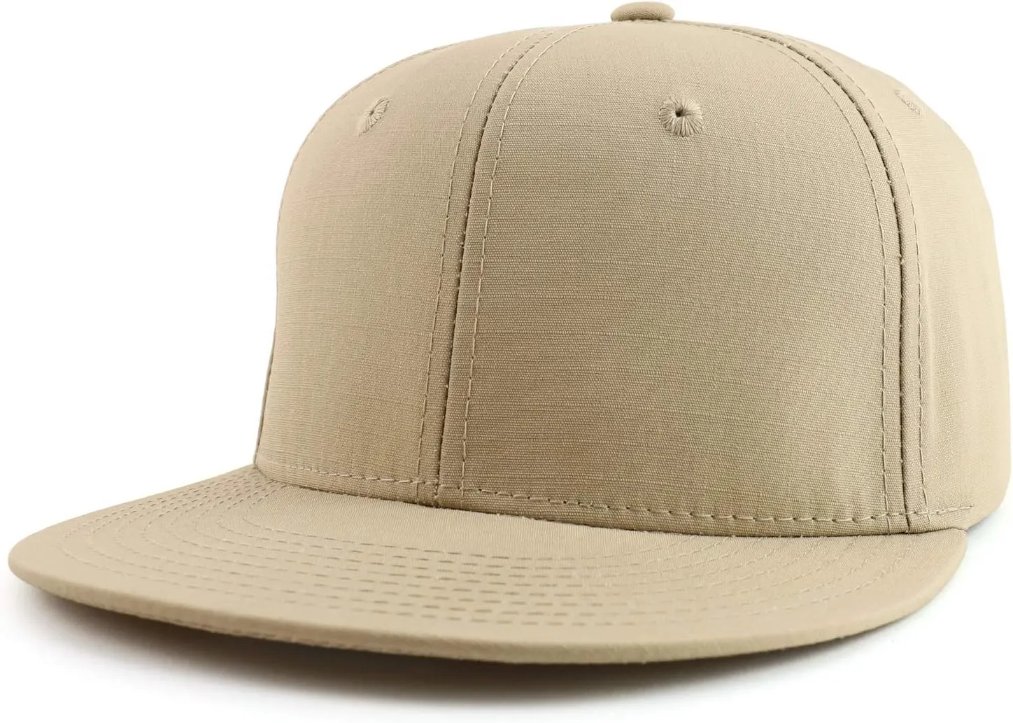 Cotton Ripstop Flatbill High Profile Snapback Baseball Cap