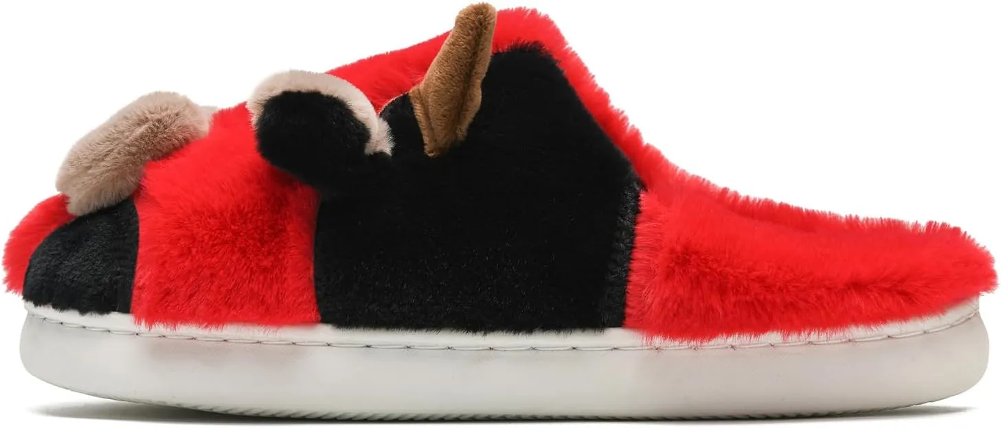 COVS Cow Slippers for Women/Men， Cute Cozy Cartoon Cow Fluffy Slippers Indoor Outdoor Fuzzy Slippers In Winter