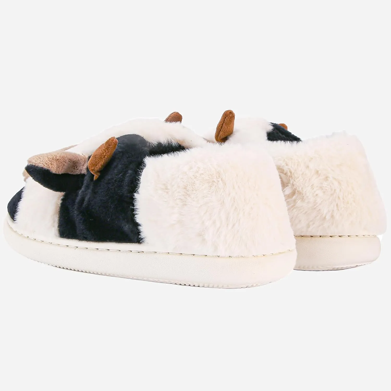 Cow Slippers for Women and Men, Fluffy Cute Cozy Cartoon Cow Cotton House Slipper Womens Milky Cows Animal Preppy Funny Furry Kawaii Bedroom Pillow Cloud Slippers for Women Indoor and Outdoor