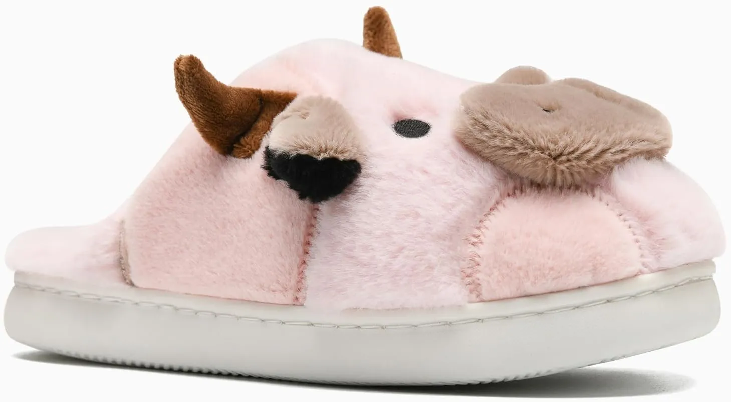 Cow Slippers for Women and Men, Fluffy Cute Cozy Cartoon Cow Cotton House Slipper Womens Milky Cows Animal Preppy Funny Furry Kawaii Bedroom Pillow Cloud Slippers for Women Indoor and Outdoor