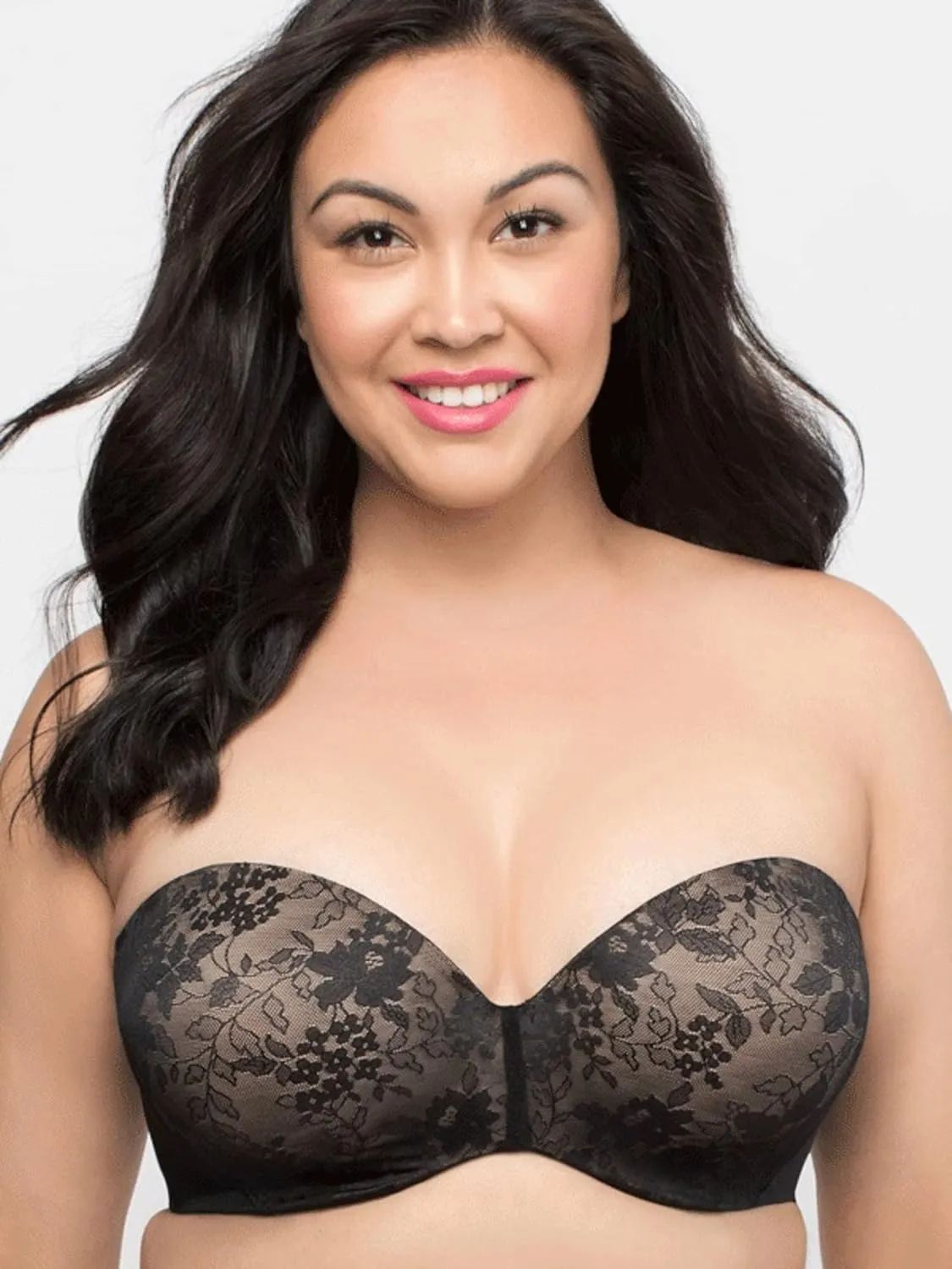 Curvy Couture Women's Smooth Strapless Multi-Way Bra