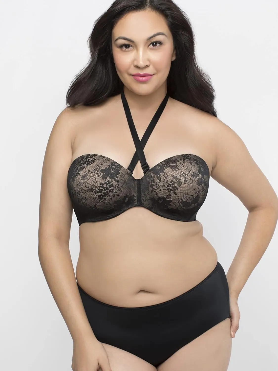 Curvy Couture Women's Smooth Strapless Multi-Way Bra