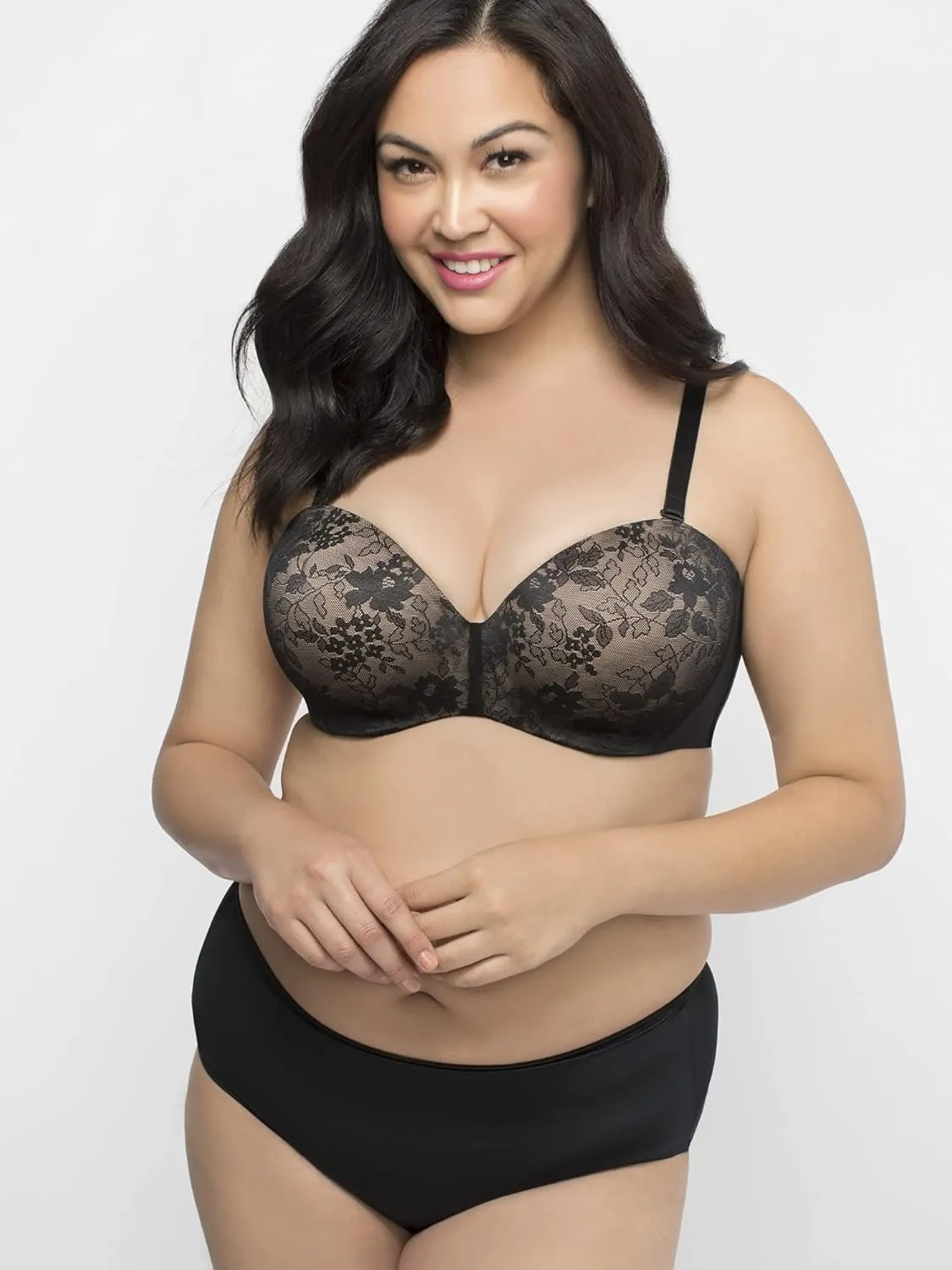 Curvy Couture Women's Smooth Strapless Multi-Way Bra