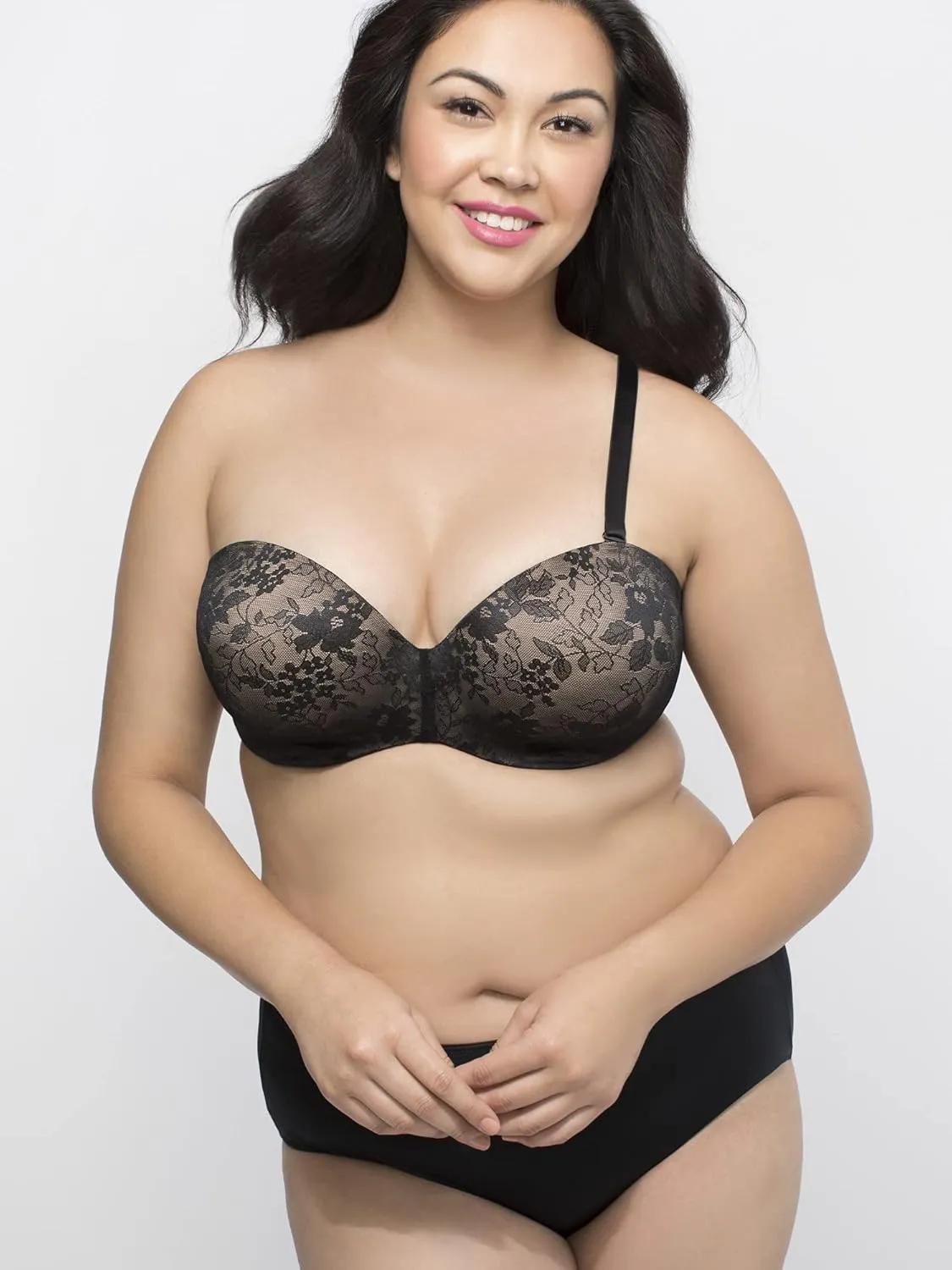 Curvy Couture Women's Smooth Strapless Multi-Way Bra
