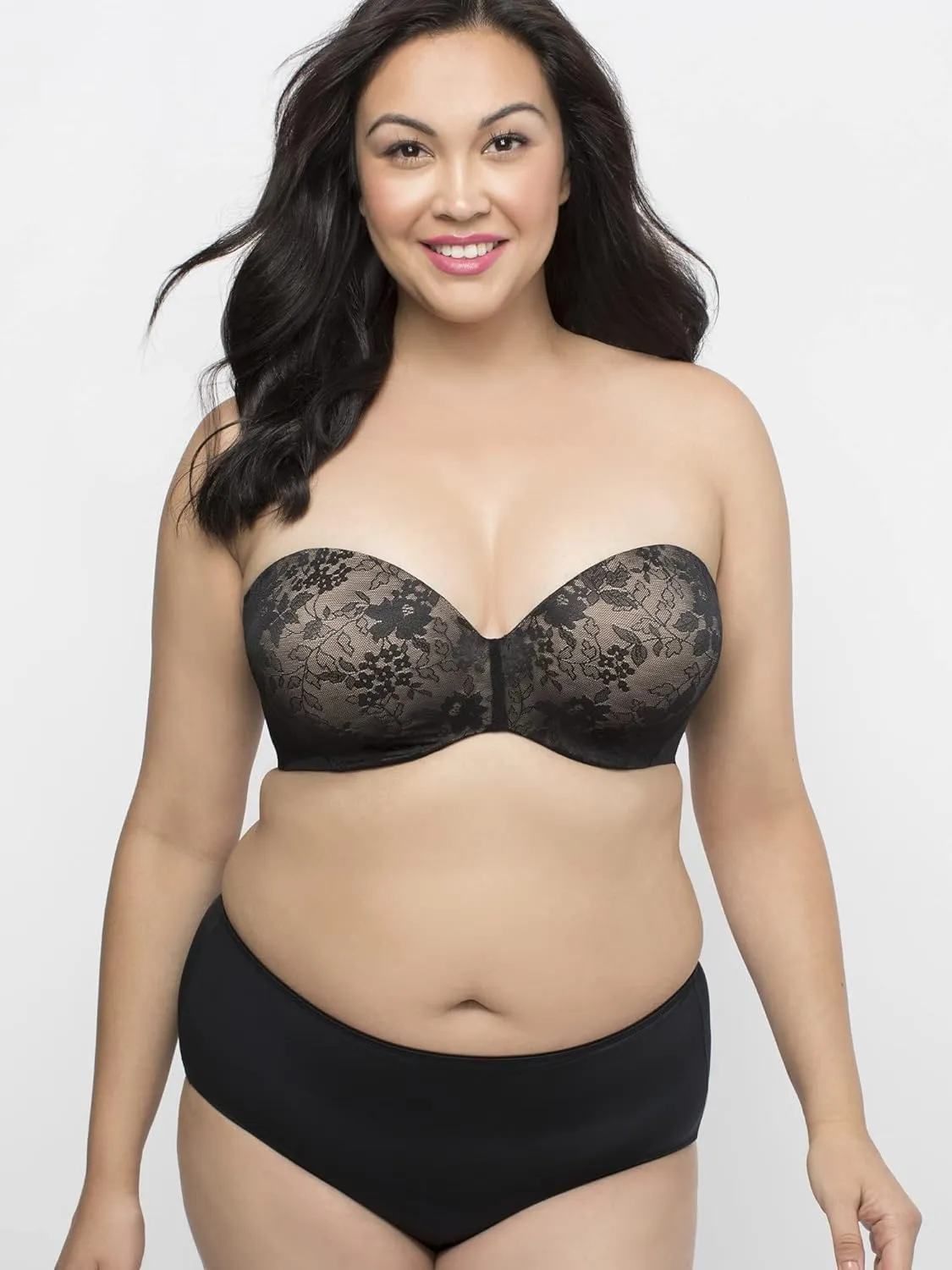 Curvy Couture Women's Smooth Strapless Multi-Way Bra