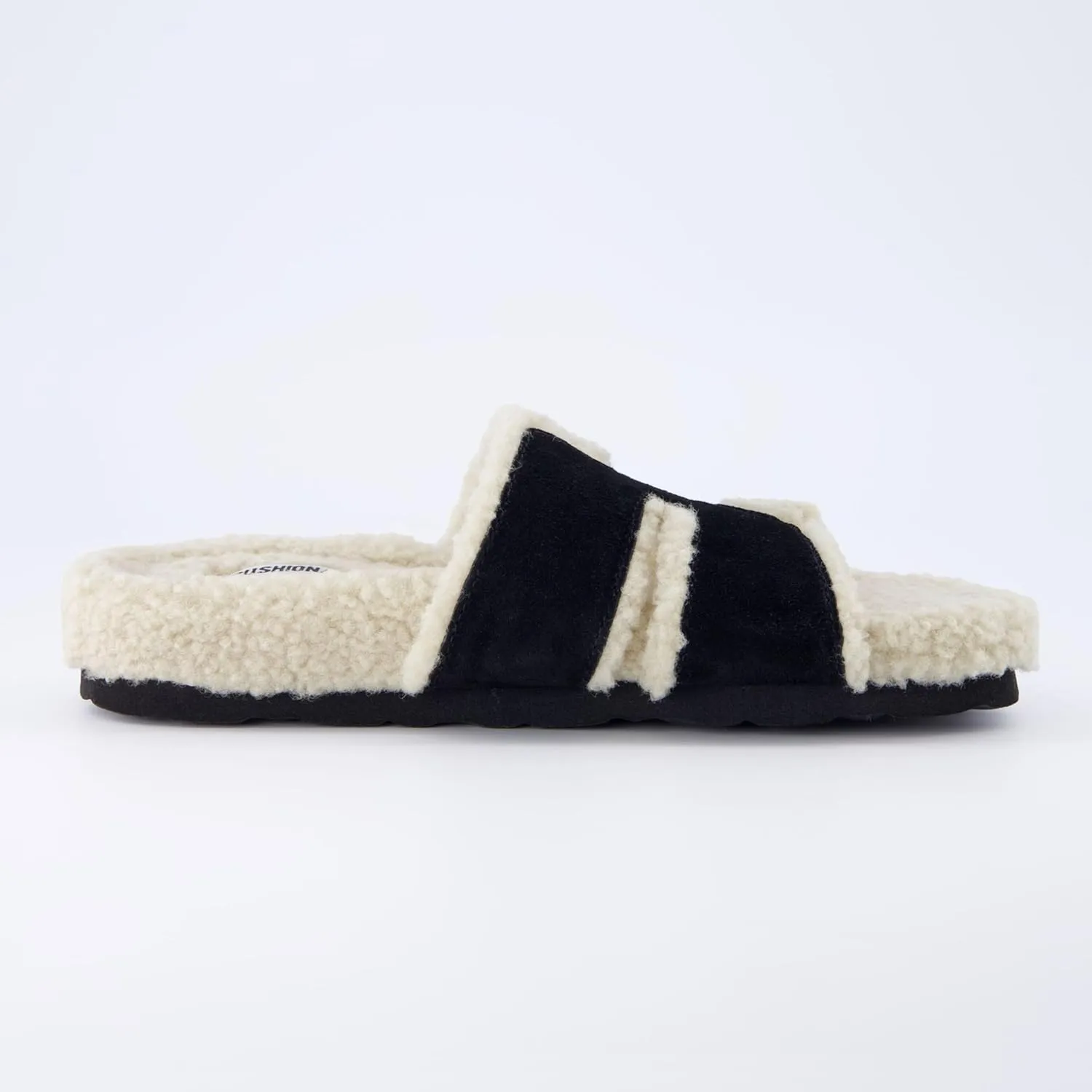 CUSHIONAIRE Cuddle Fur Slippers for Women Faux Shearling Slide Sandal  Memory Foam, Wide Widths Available