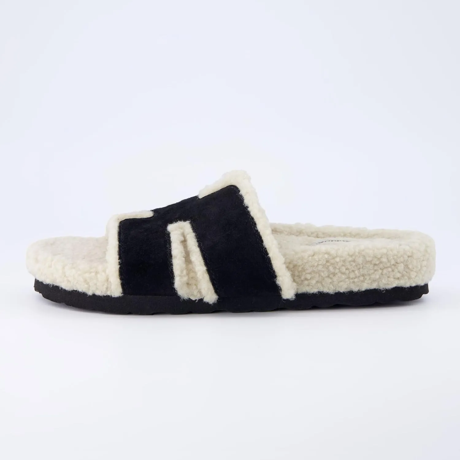CUSHIONAIRE Cuddle Fur Slippers for Women Faux Shearling Slide Sandal  Memory Foam, Wide Widths Available