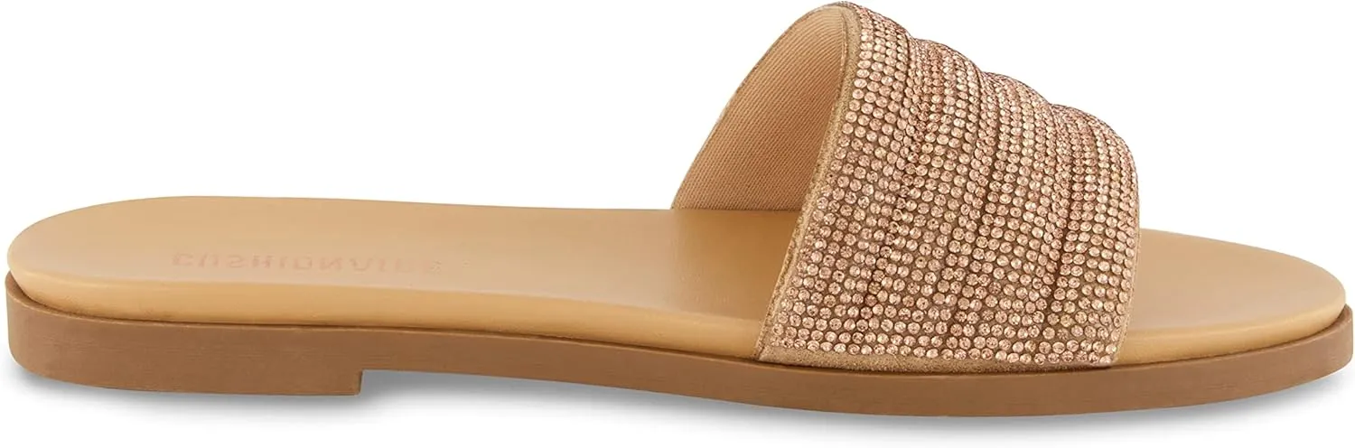 CUSHIONAIRE Women's Millie rhinestone slide sandal