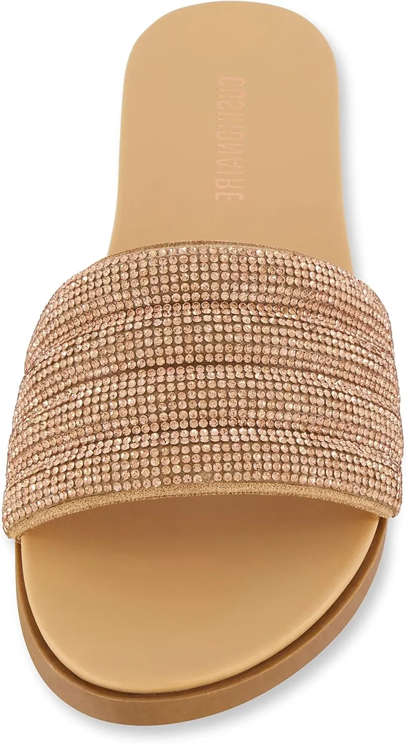 CUSHIONAIRE Women's Millie rhinestone slide sandal