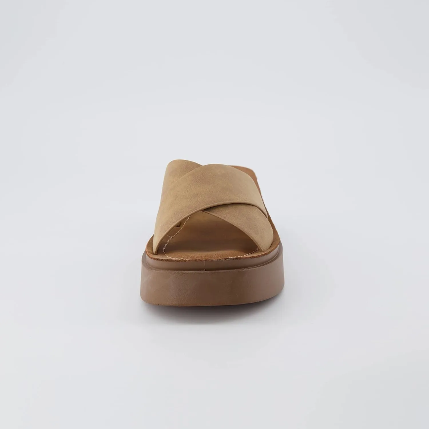 CUSHIONAIRE Women's Pepe crossband platform sandal with  Memory Foam