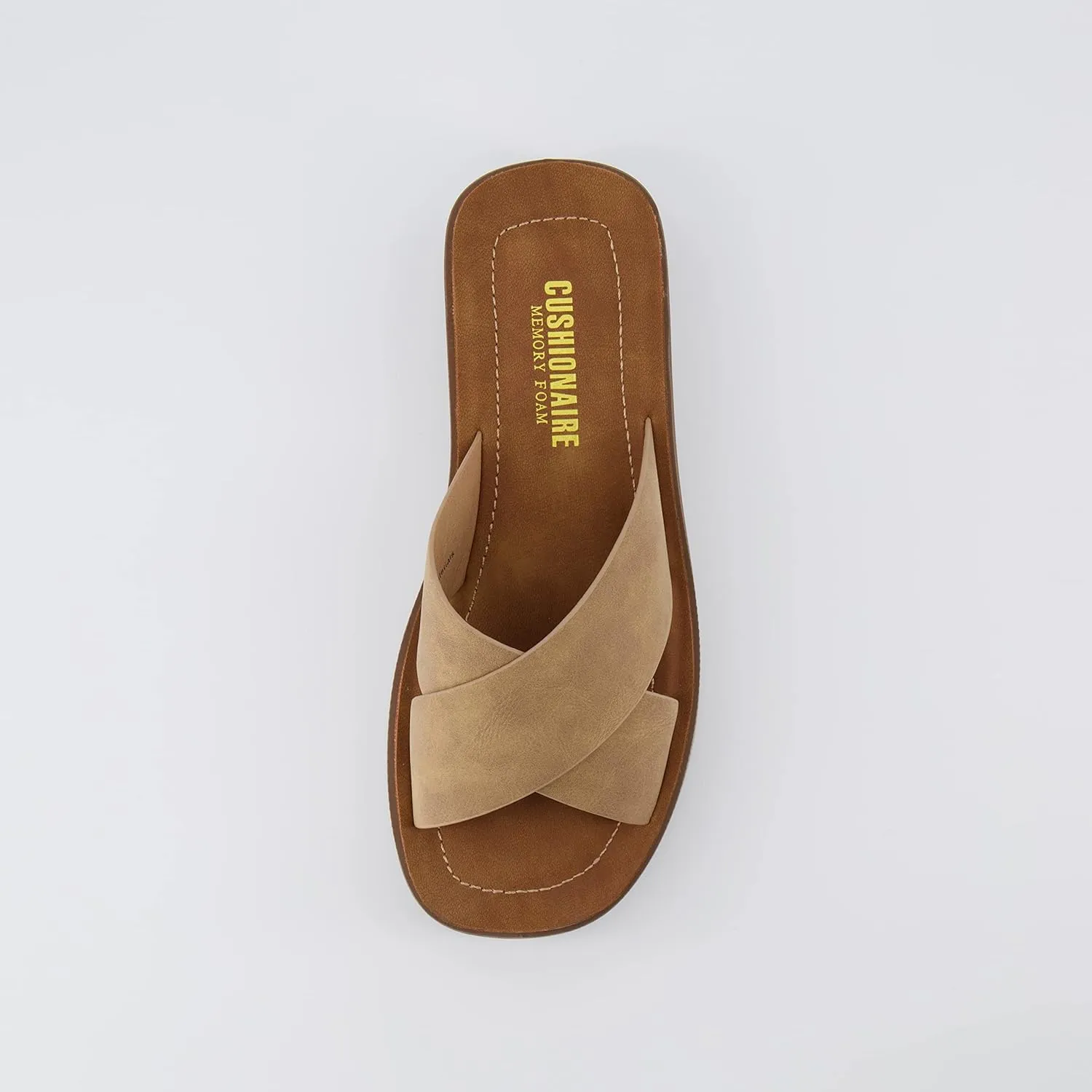 CUSHIONAIRE Women's Pepe crossband platform sandal with  Memory Foam
