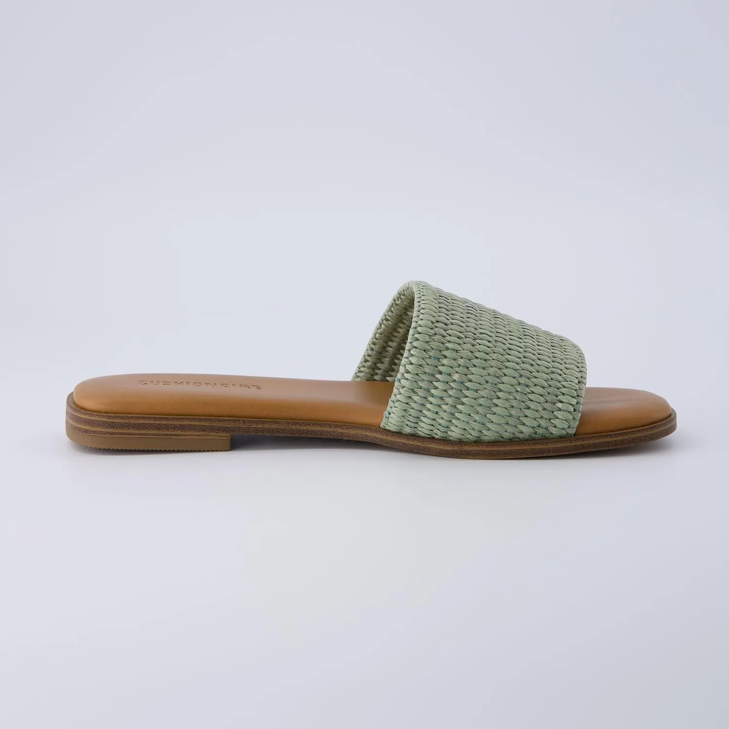CUSHIONAIRE Women's Sesame raffia slide sandal  Memory Foam, Wide Widths Available