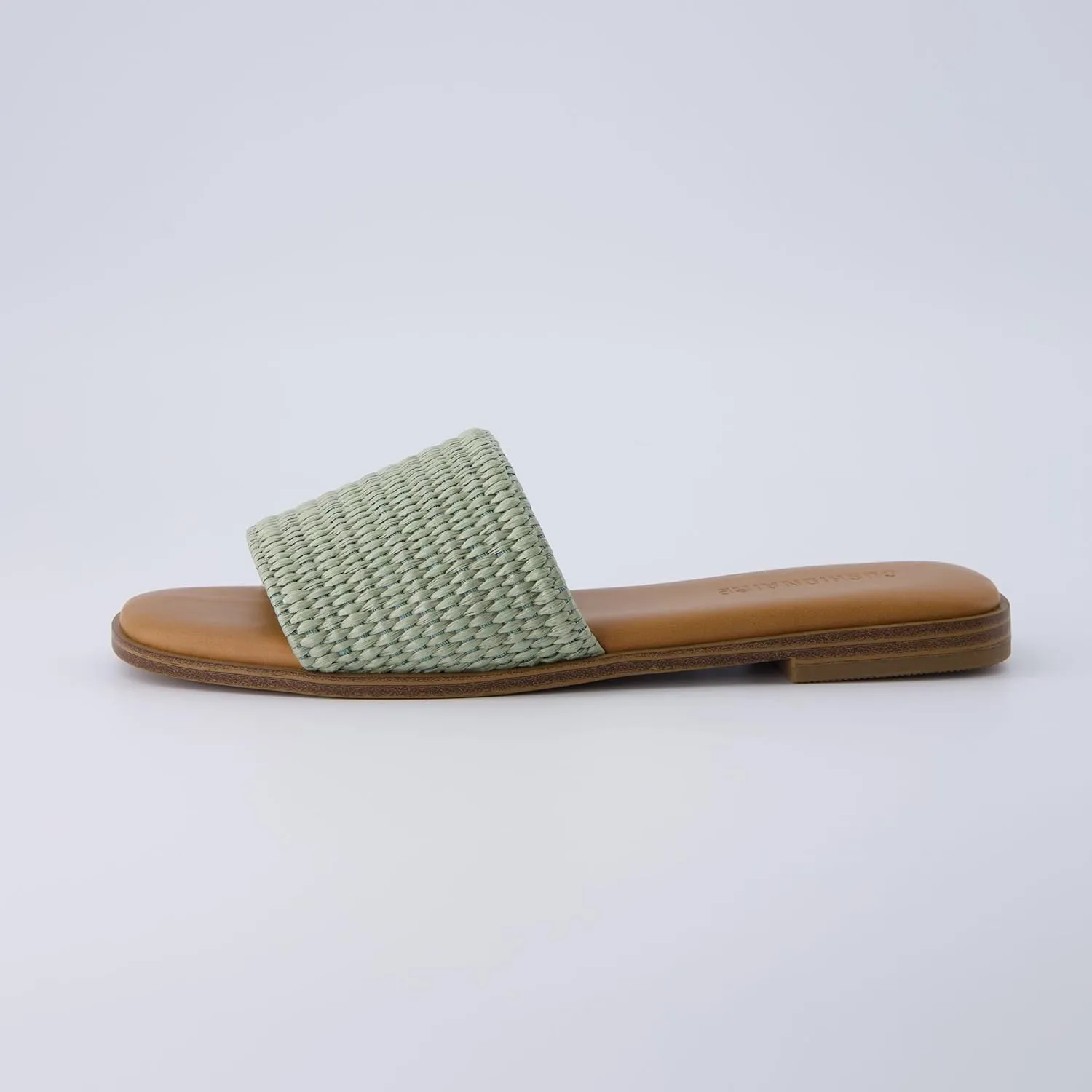 CUSHIONAIRE Women's Sesame raffia slide sandal  Memory Foam, Wide Widths Available