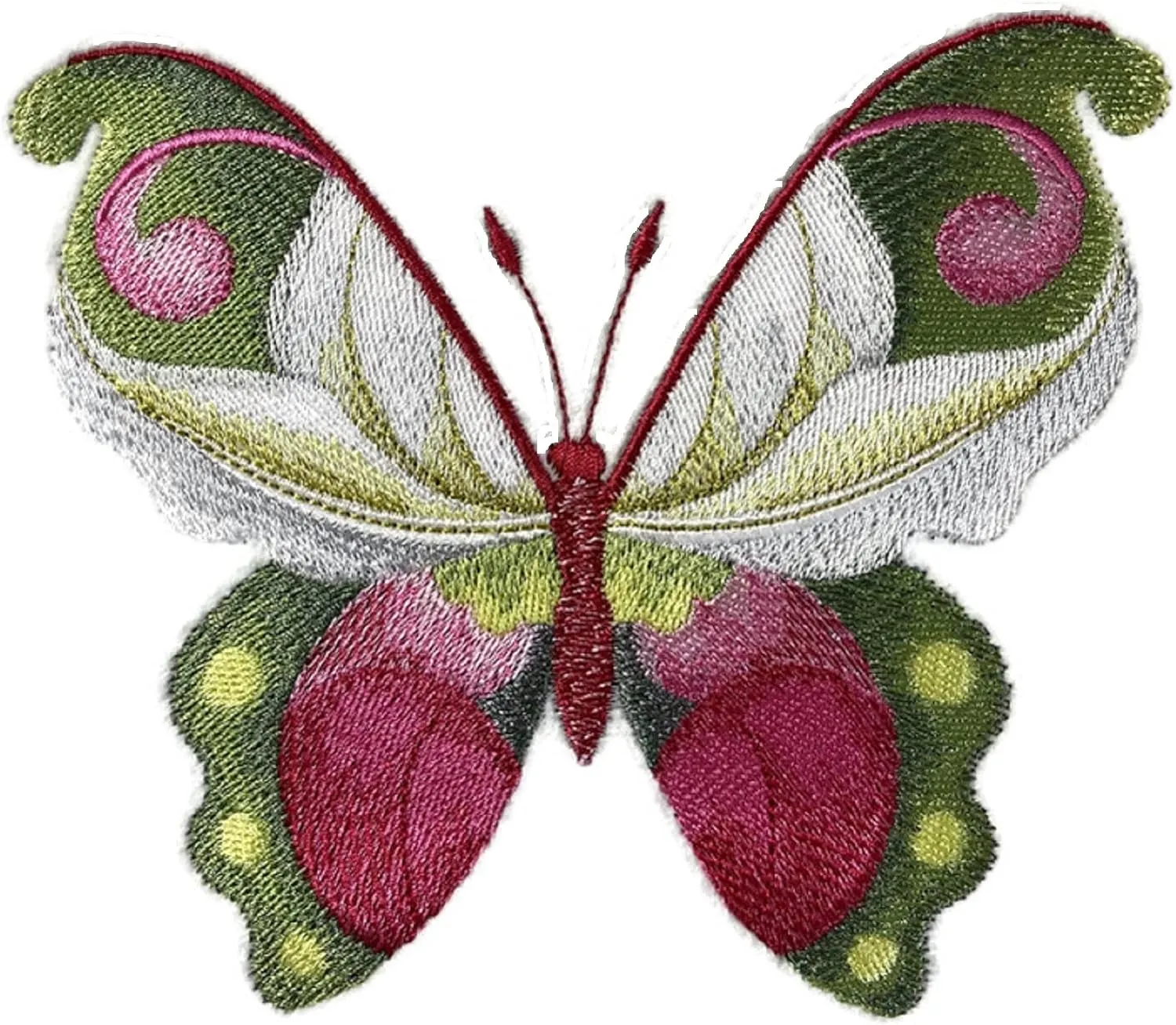 Custom and Unique Water Color Blooms and Butterflies [Watercolor Lady Slipper Butterfly] Embroidered Iron on/Sew Patch [5.84" * 4.89"] [Made in USA]