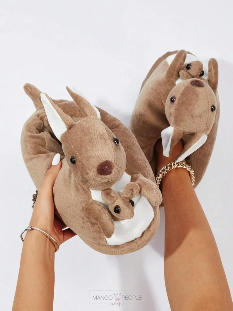 Cute Kangaroo Soft Plush Slipper