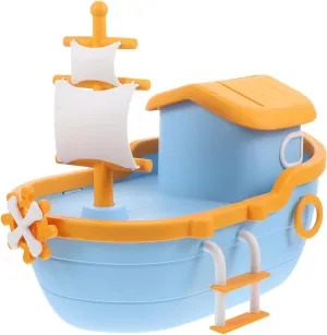 Cute Pirate Piggy Bank Cartoon Kids Coin Bank Pirate Boat Money Jar Plastic Coin Saving Box Sailboat Statue Model for Birthday Shower Unbreakable