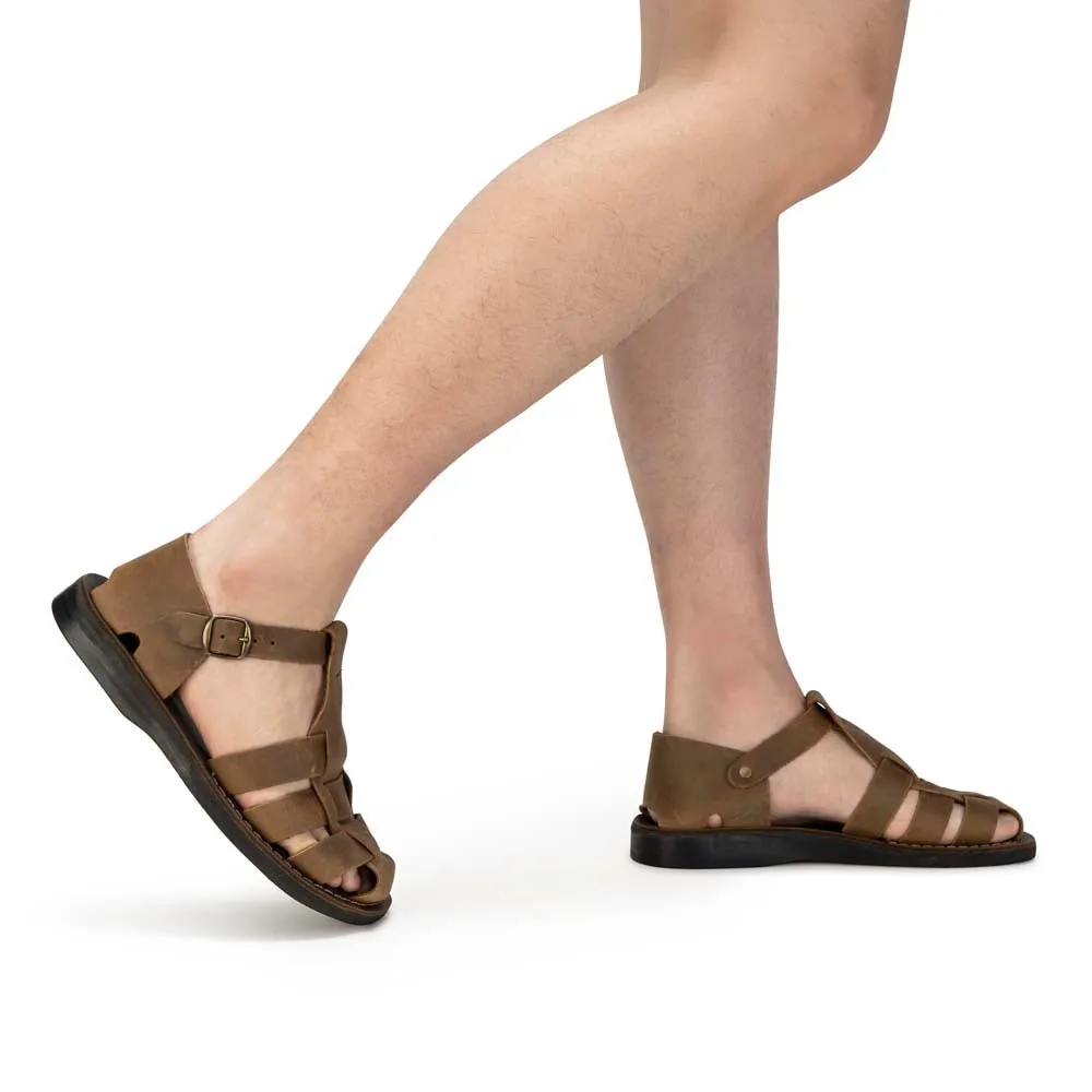 Daniel - Leather Fisherman Sport Sandal | Oiled Brown