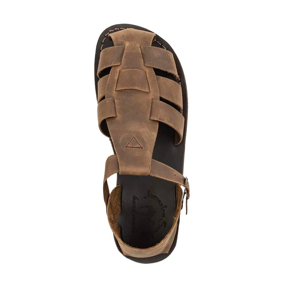 Daniel - Leather Fisherman Sport Sandal | Oiled Brown
