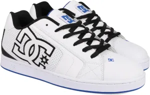 DC Men's Net Skate Shoe, White/Black/Blue, 9.5