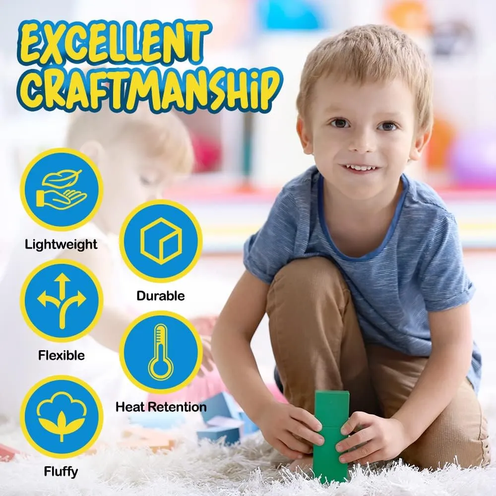 Debra Weitzner 6 Pairs Warm Fuzzy Socks for Kids with Grippers - Non Skid Slipper Socks for Toddlers