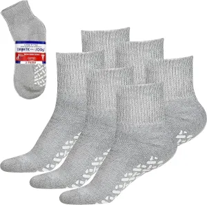 Debra Weitzner Loose Fit Non-Binding Sock - Diabetic Non-Slip Socks for Men and Women - Ankle 3Pk Grey