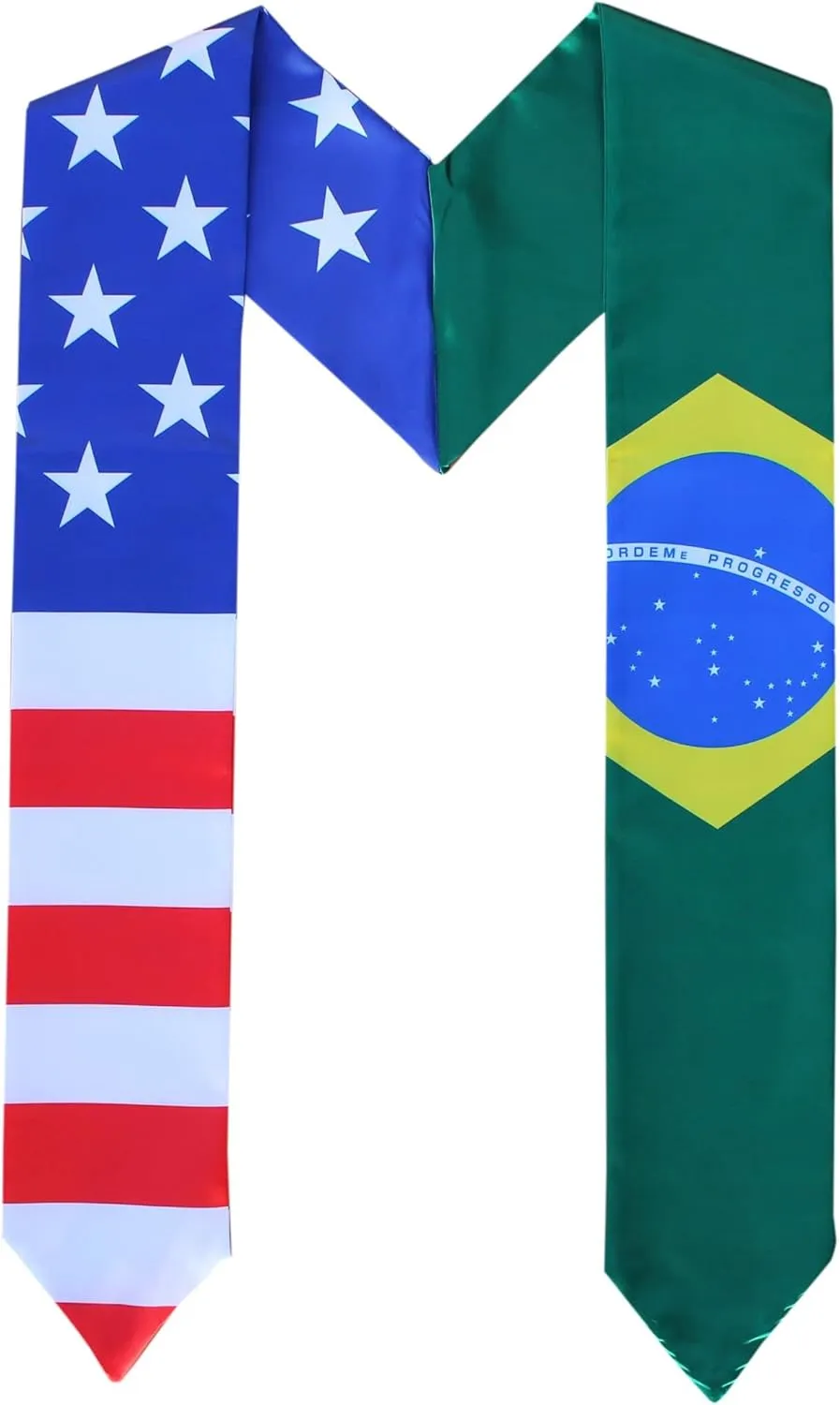 Del Mex Graduation Combination USA Country Flag Stole Sash Scarf Graduate Pride D