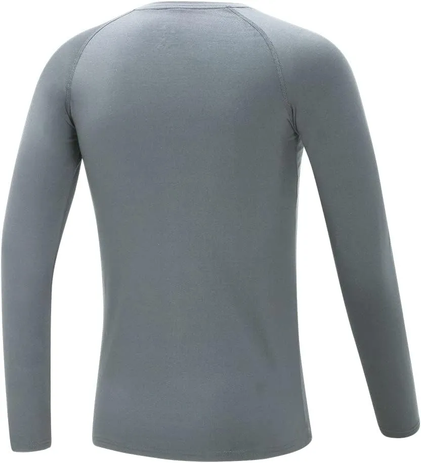 DEVOROPA Youth Boys Compression Thermal Shirt Long Sleeve Fleece Baselayer Soccer Baseball Undershirt
