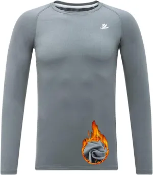 DEVOROPA Youth Boys Compression Thermal Shirt Long Sleeve Fleece Baselayer Soccer Baseball Undershirt