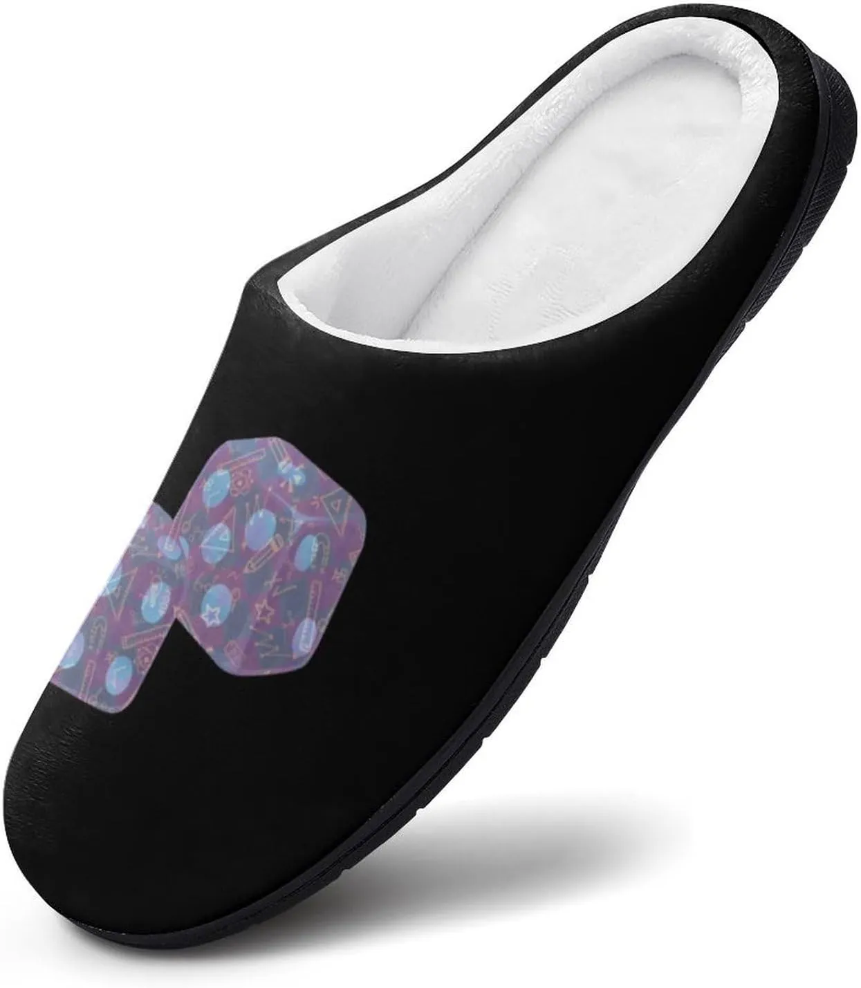 Dice Math Physics Cotton Slippers Memory Foam House Shoes Anti-skid Sole Slipper for Women Indoor And Outdoor