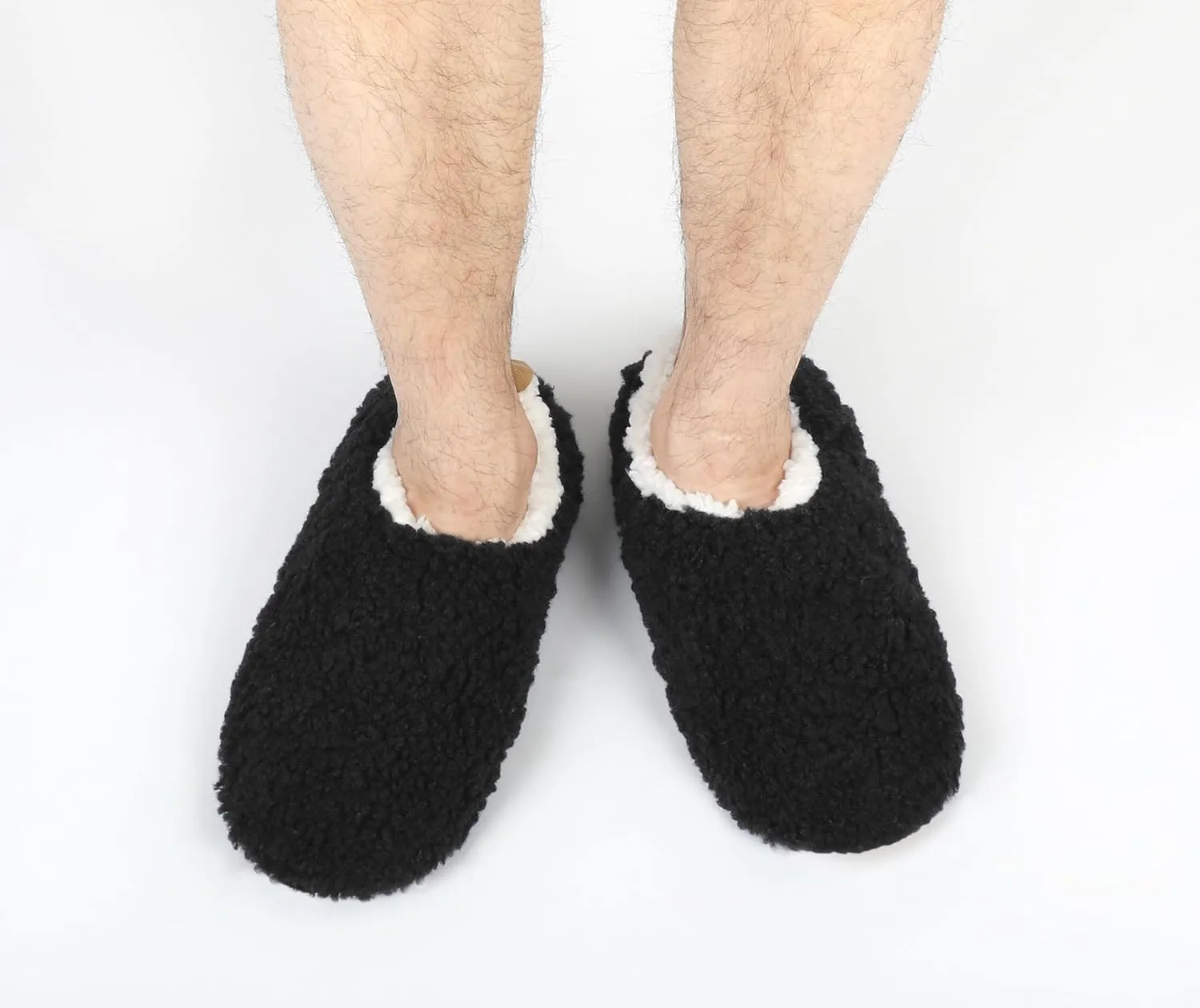 DICUIRD Mens Slipper Socks With Non Skid Bottoms, Warm Slipper Socks With Grippers For Men, Fuzzy House Fabric Slippers