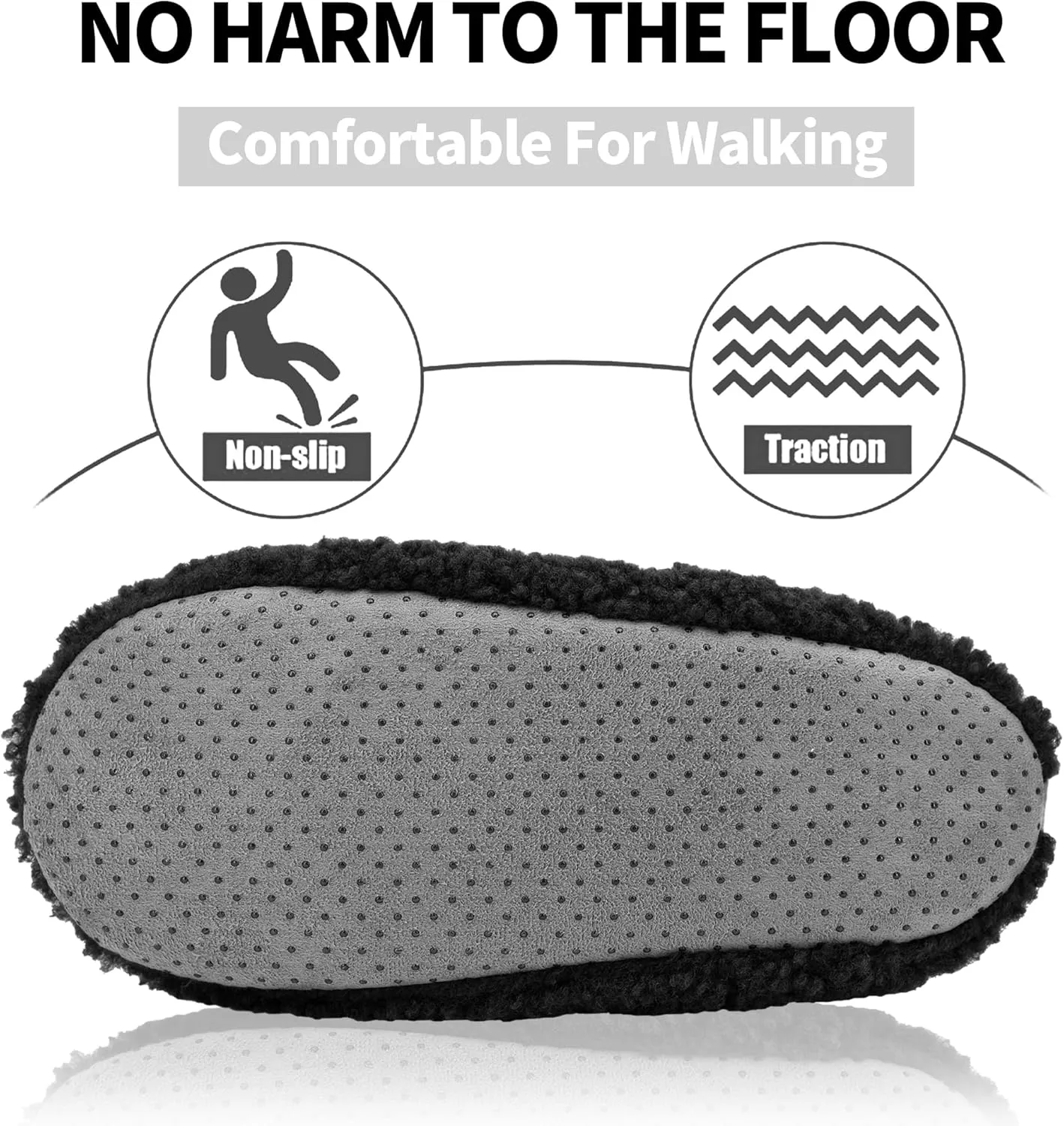 DICUIRD Mens Slipper Socks With Non Skid Bottoms, Warm Slipper Socks With Grippers For Men, Fuzzy House Fabric Slippers
