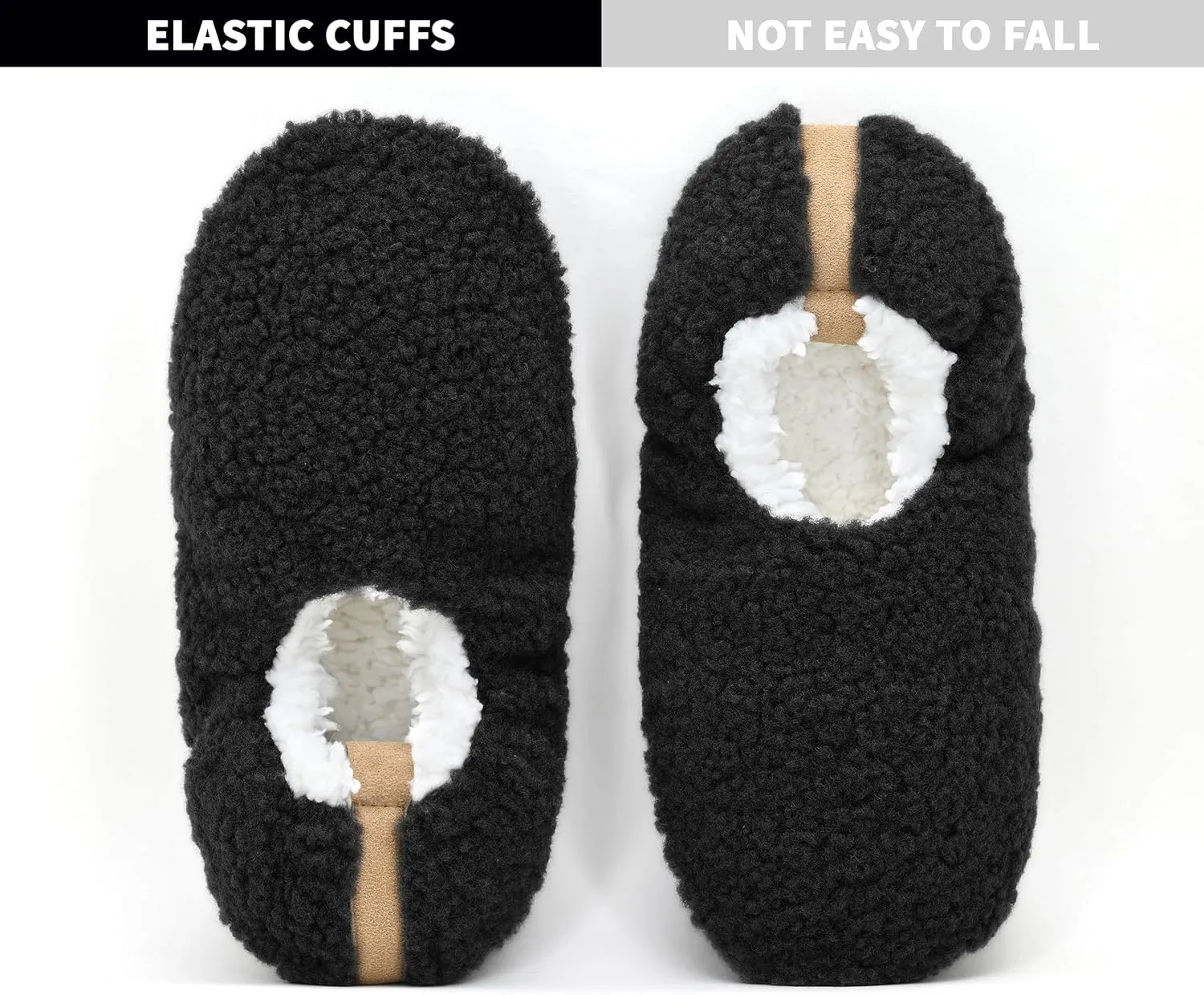 DICUIRD Mens Slipper Socks With Non Skid Bottoms, Warm Slipper Socks With Grippers For Men, Fuzzy House Fabric Slippers