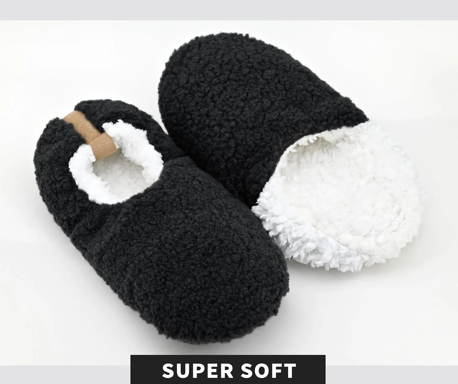 DICUIRD Mens Slipper Socks With Non Skid Bottoms, Warm Slipper Socks With Grippers For Men, Fuzzy House Fabric Slippers