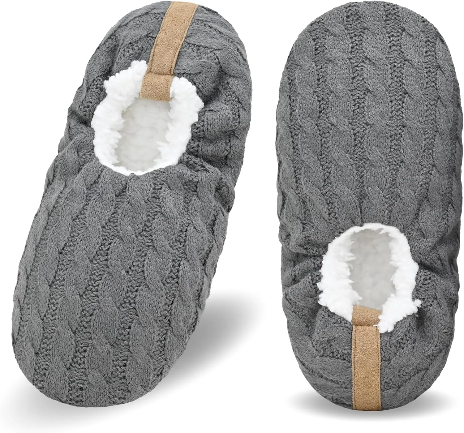 DICUIRD Mens Slipper Socks With Non Skid Bottoms, Warm Slipper Socks With Grippers For Men, Fuzzy House Knit Slippers