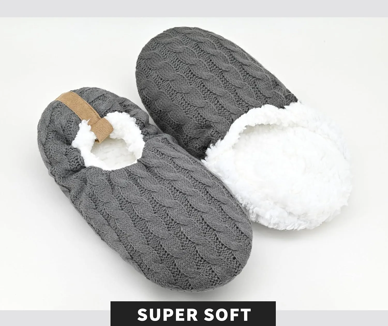 DICUIRD Mens Slipper Socks With Non Skid Bottoms, Warm Slipper Socks With Grippers For Men, Fuzzy House Knit Slippers